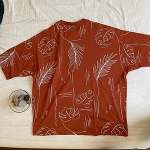orange leafy graphic tee